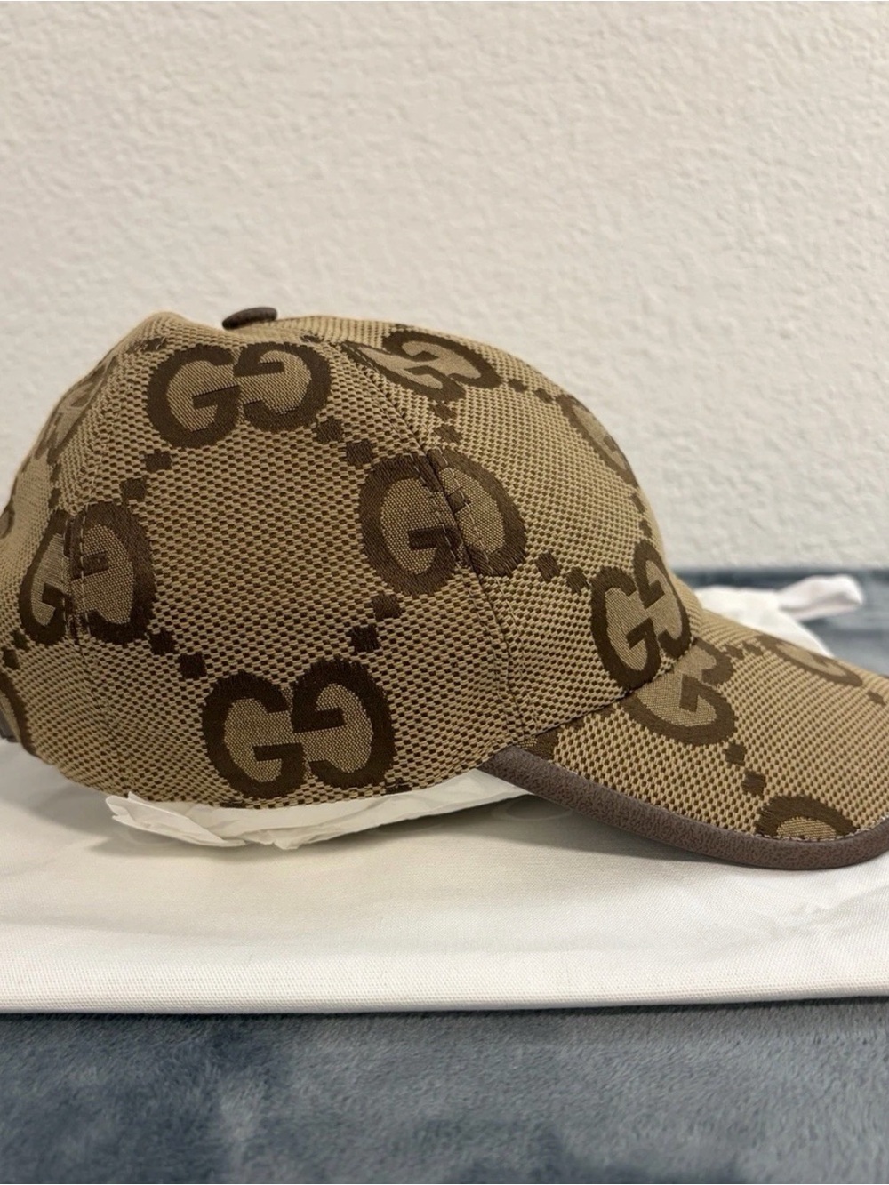 Gucci Beige and Brown GG Monogram Baseball Cap